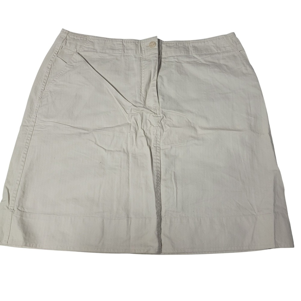 Christopher & Banks Beige Khaki A-Line Utility Skirt Size 12